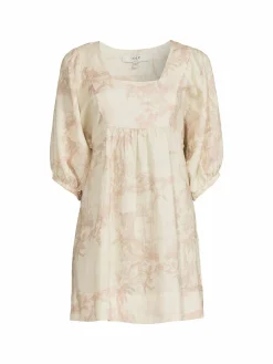 Women Joie Jade Print Linen Mini Dress