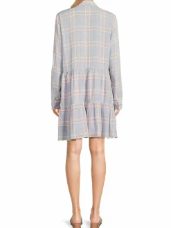 Women Veronica Beard Jemila Plaid Linen Blend Shirtdress