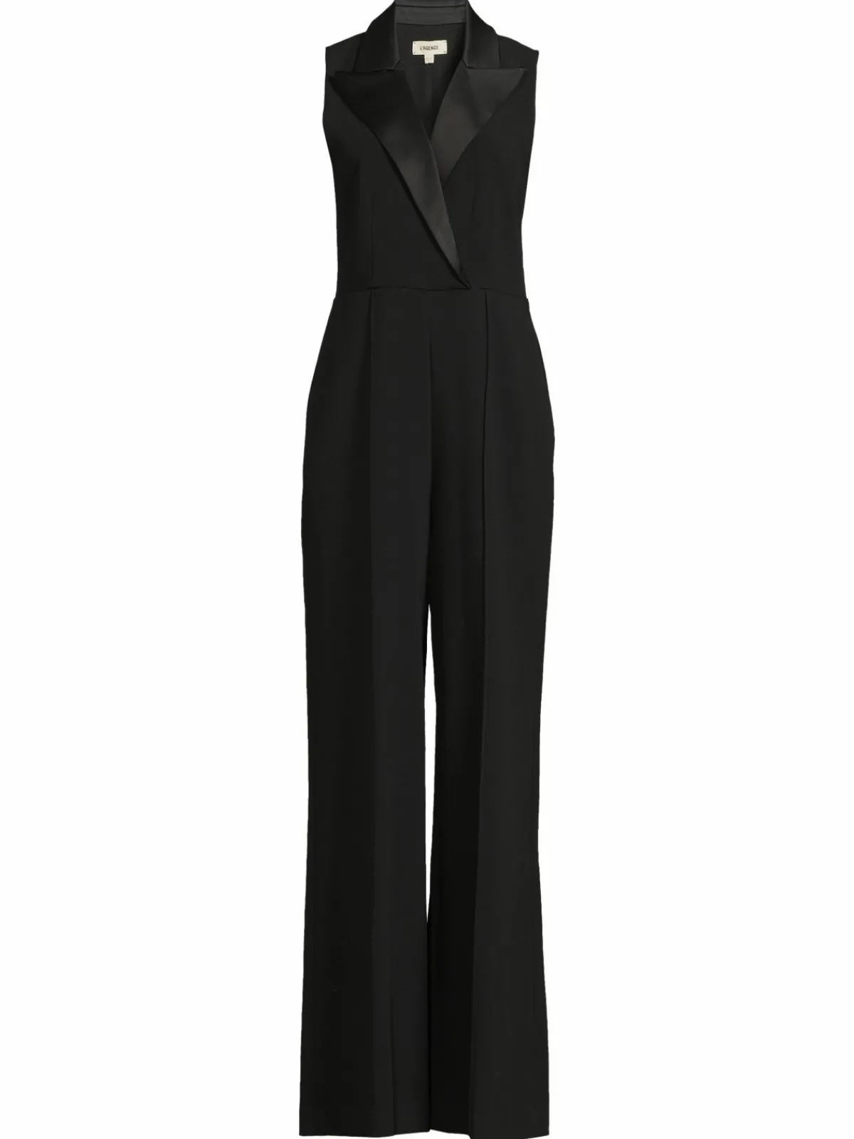 Women L'AGENCE Jemma Peak Lapel Pleated Jumpsuit