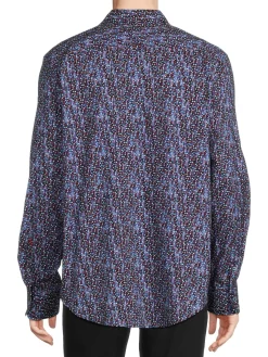 Robert Graham Casual Button-Down Shirts|Jericho Classic Fit Polka Dot Sport Shirt Blue