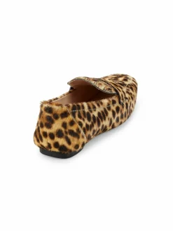 Stuart Weitzman Jet Leopard Print Calf Hair Penny Loafers