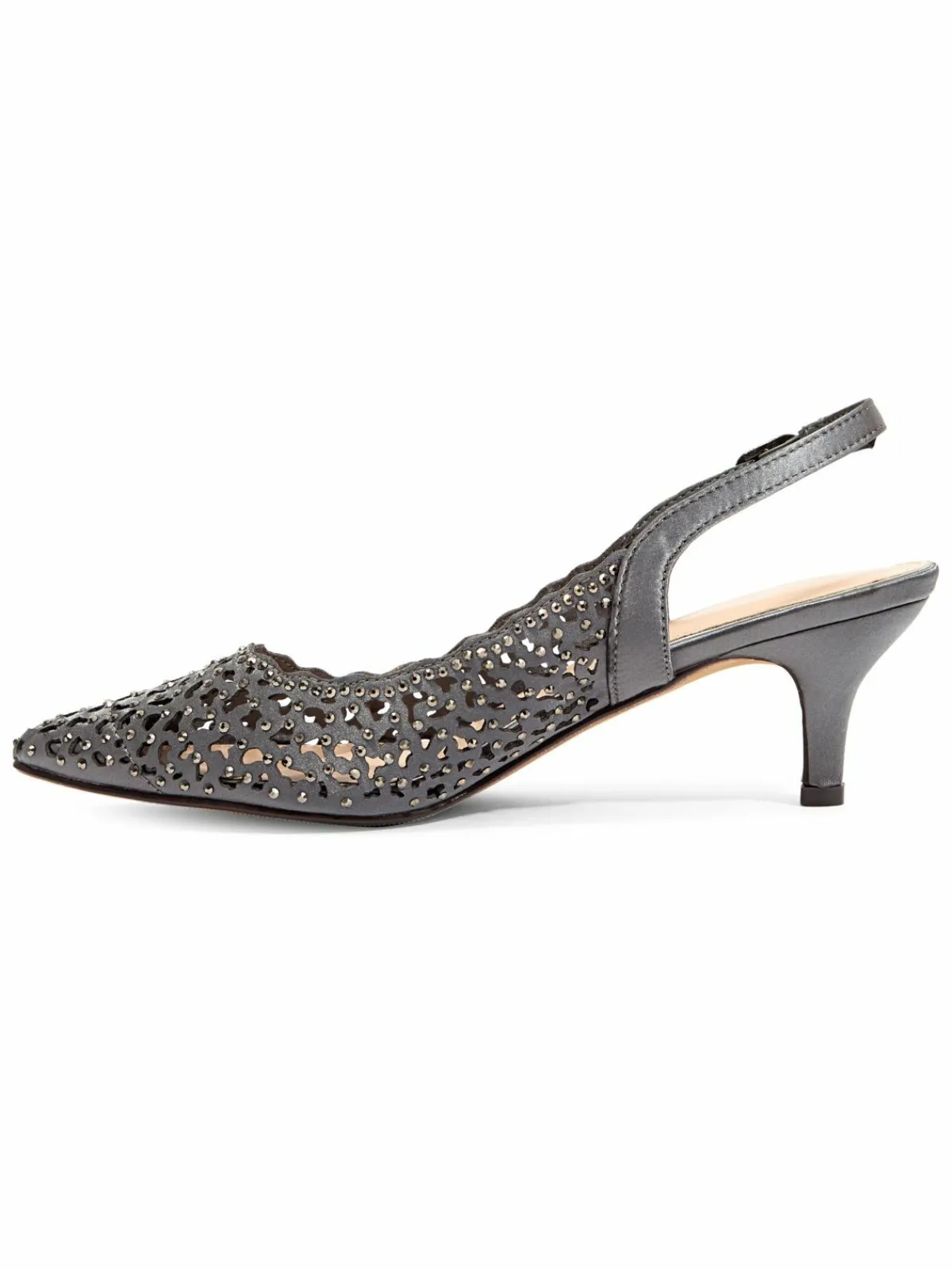 Lady Couture Jewel Laser-Cut Slingback Pumps