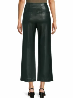 Women Veronica Beard Jiva Faux Leather Cropped Pants