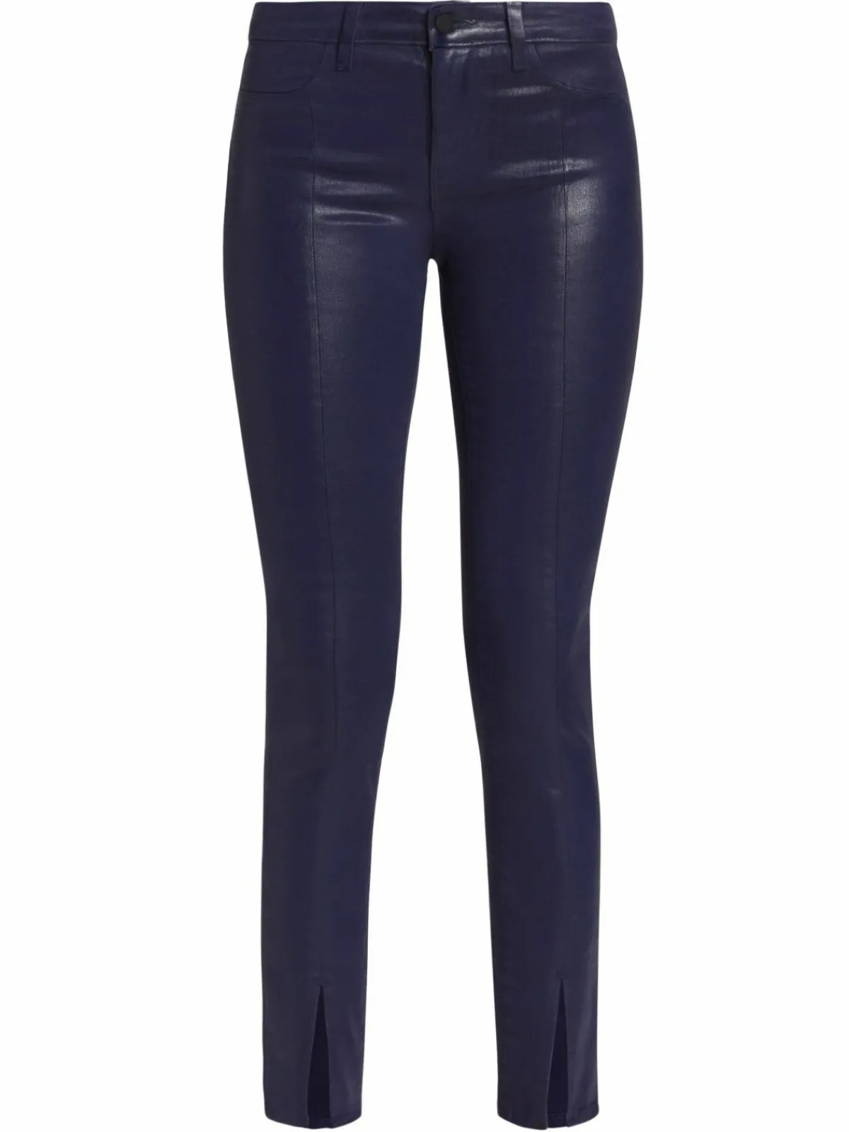 Women L'AGENCE Jyothi Mid Rise Coated Skinny Split Ankle Jeans