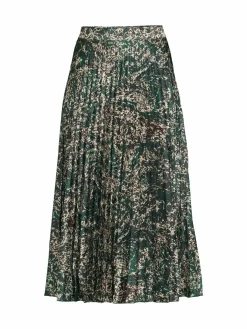 Women Area Stars Kelsey Print Accordion Pleated Midi Skirt