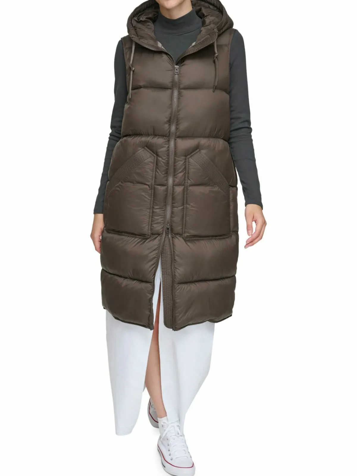 Women Andrew Marc Kerr Long Quilted Puffer Vest