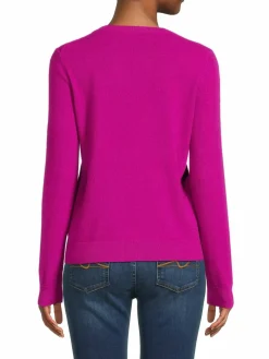 Women Bruno Magli Keyhole Chain Cashmere Sweater