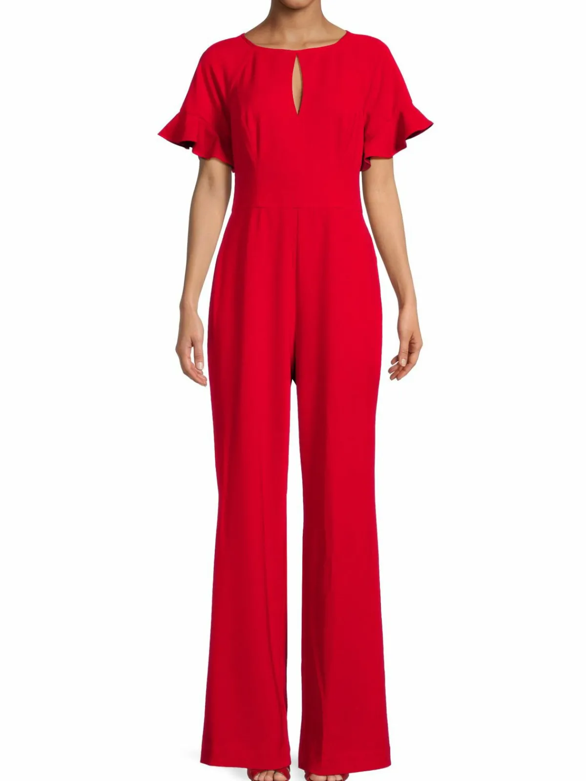 Women Focus by Shani Keyhole Ruffle Cuff Jumpsuit