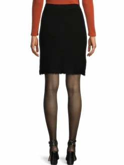 Women Adrianna Papell Knit Frayed Waffle Mini Skirt