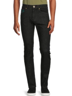 Versace Jeans|La Greca Trim High Rise Taylor Fit Jeans Teal Plum