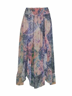 Women MISA Los Angeles Laleh Floral Smocked Midi Skirt