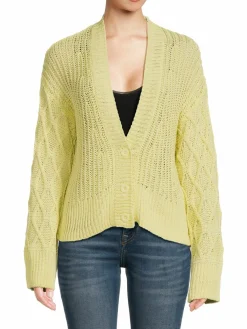 Women Joie Lattice Linen Blend Cardigan