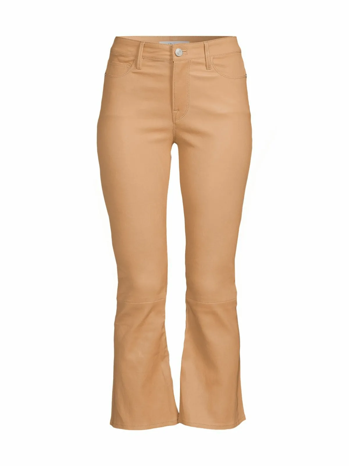 Women Frame Leather Cropped Bootcut Pants