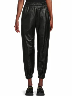 Women Alexander McQueen Leather Cropped Joggers