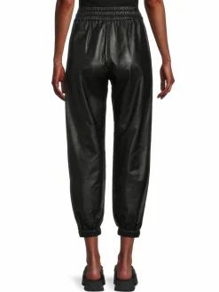 Women Alexander McQueen Leather Cropped Joggers