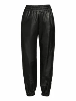 Women Alexander McQueen Leather Cropped Joggers