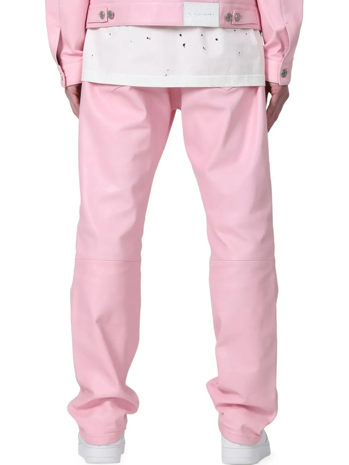 Purple Brand Pants|Leather Relaxed Fit Pants Cherry Blossom