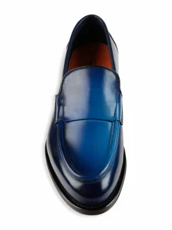 Santoni Leather Slip On Shoes