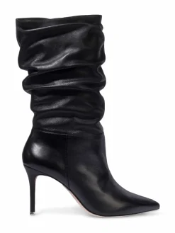 Black Suede Studio Leather Slouchy Booties