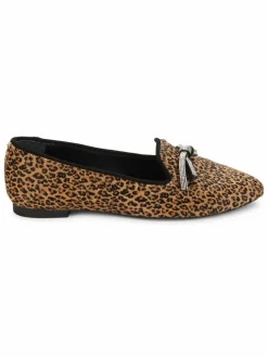 Stuart Weitzman Leopard Print Calf Hair Bow Loafers