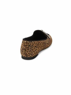 Stuart Weitzman Leopard Print Calf Hair Bow Loafers
