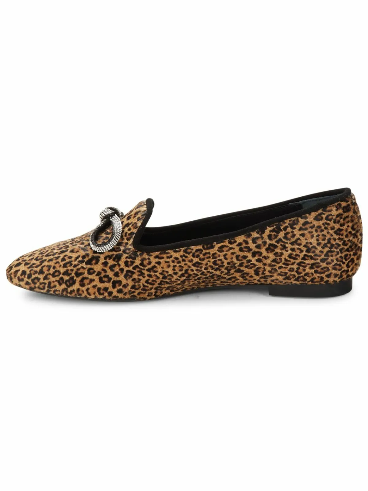 Stuart Weitzman Leopard Print Calf Hair Bow Loafers