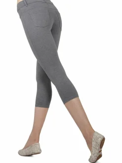 Women Memoi Light Ponte Cotton-Blend Capri Leggings