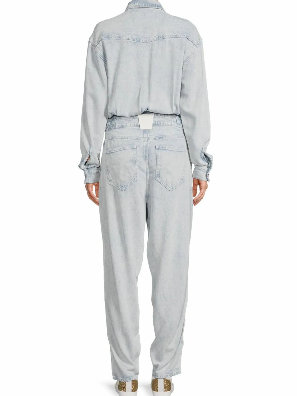 Women 7 For All Mankind Light Wash Denim Jumpsuit