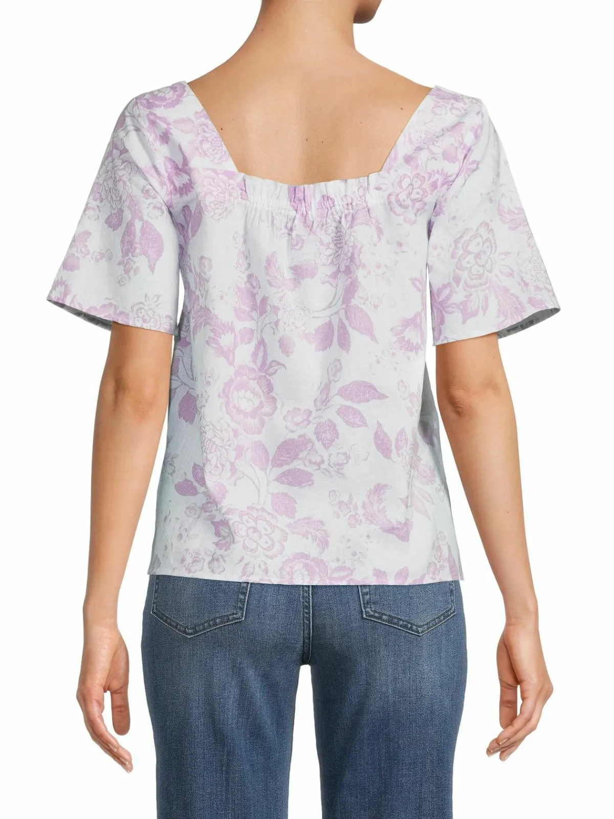Women Saks Fifth Avenue Linen & Cotton Peasant Top
