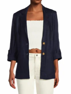 Women T Tahari Linen Blend Blazer