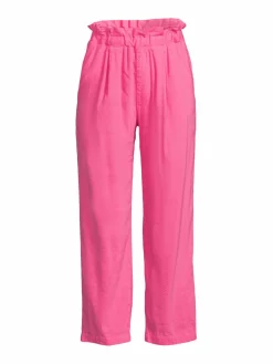 Women Monrow Linen Blend Cropped Paperbag Pants