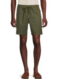 Tailor Vintage Shorts|Linen Blend Drawstring Shorts