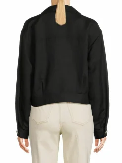 Women Karl Lagerfeld Paris Linen Blend Militant Jacket