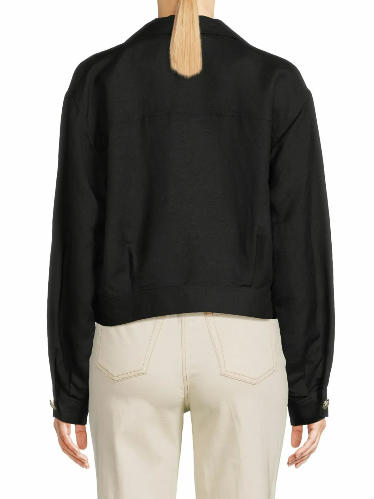 Women Karl Lagerfeld Paris Linen Blend Militant Jacket