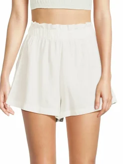 Women WeWoreWhat Linen Blend Paperbag Shorts