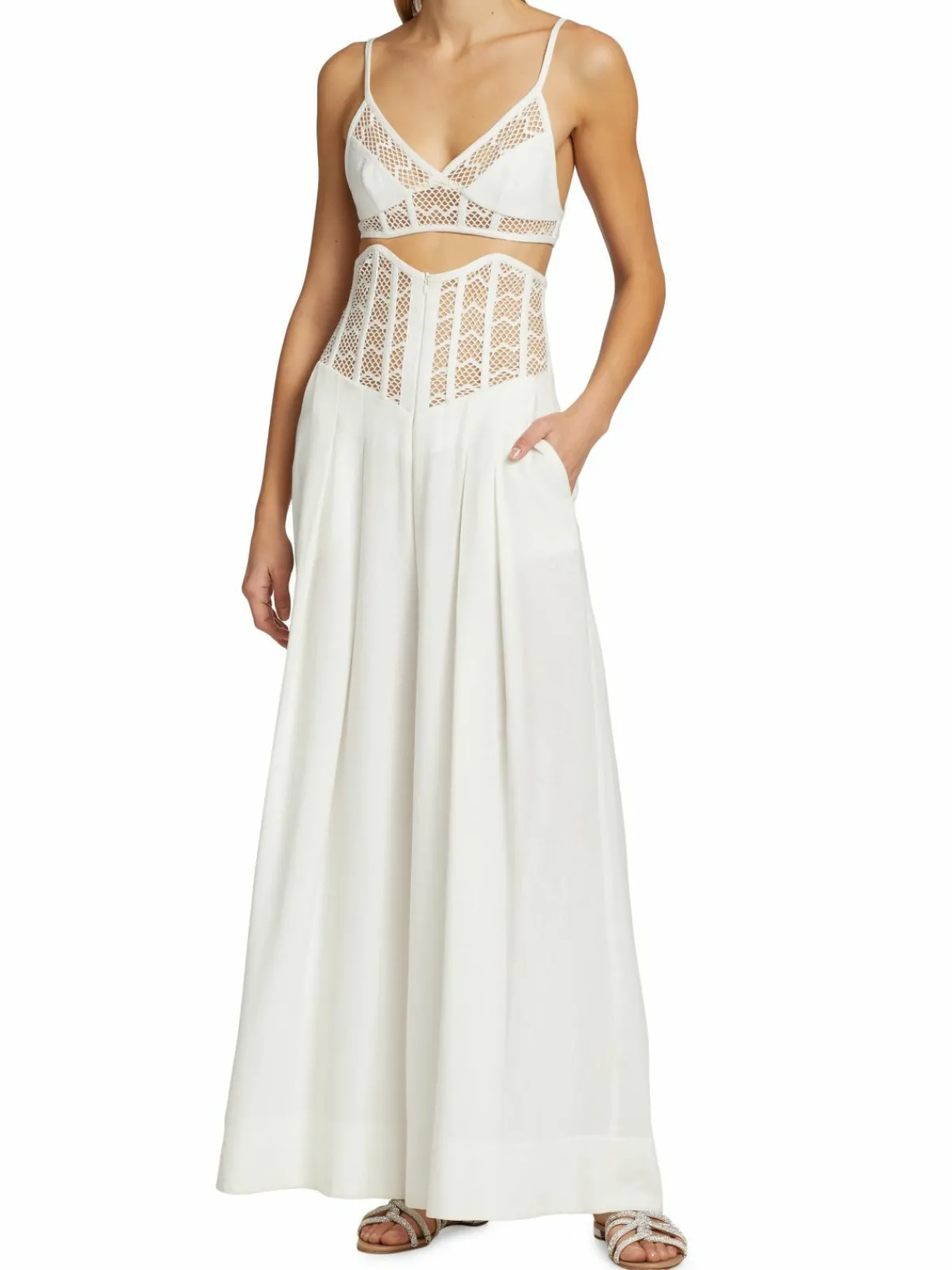 Women PatBO Linen Bralette Top