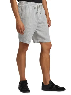 Joe's Jeans Shorts|Linen Drawstring Shorts White Blue