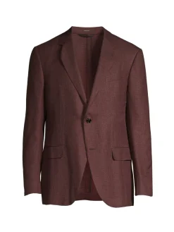Ermenegildo Zegna Linen|Linen, Wool & Silk Blazer Dark Brown