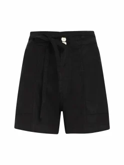 Women Hudson Linen-Blend Denim High-Rise Shorts