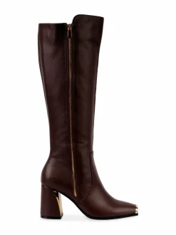 Ninety Union Link Square Toe Block Heel Knee Boots