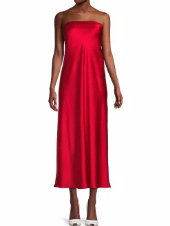 Women Renee C. Liquid Satin Midi Tube Dress