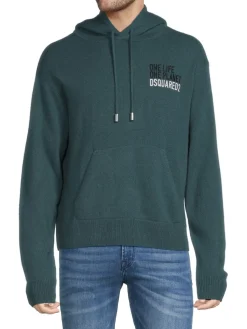 Dsquared2 Cashmere|Logo Cashmere Hoodie Green