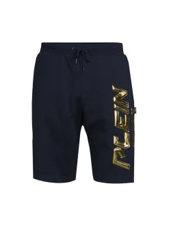 Plein Sport Shorts|Logo Drawstring Shorts Navy