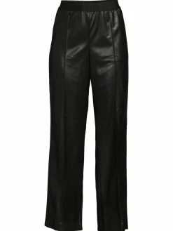 Women Calvin Klein Logo Faux Leather Cropped Pants