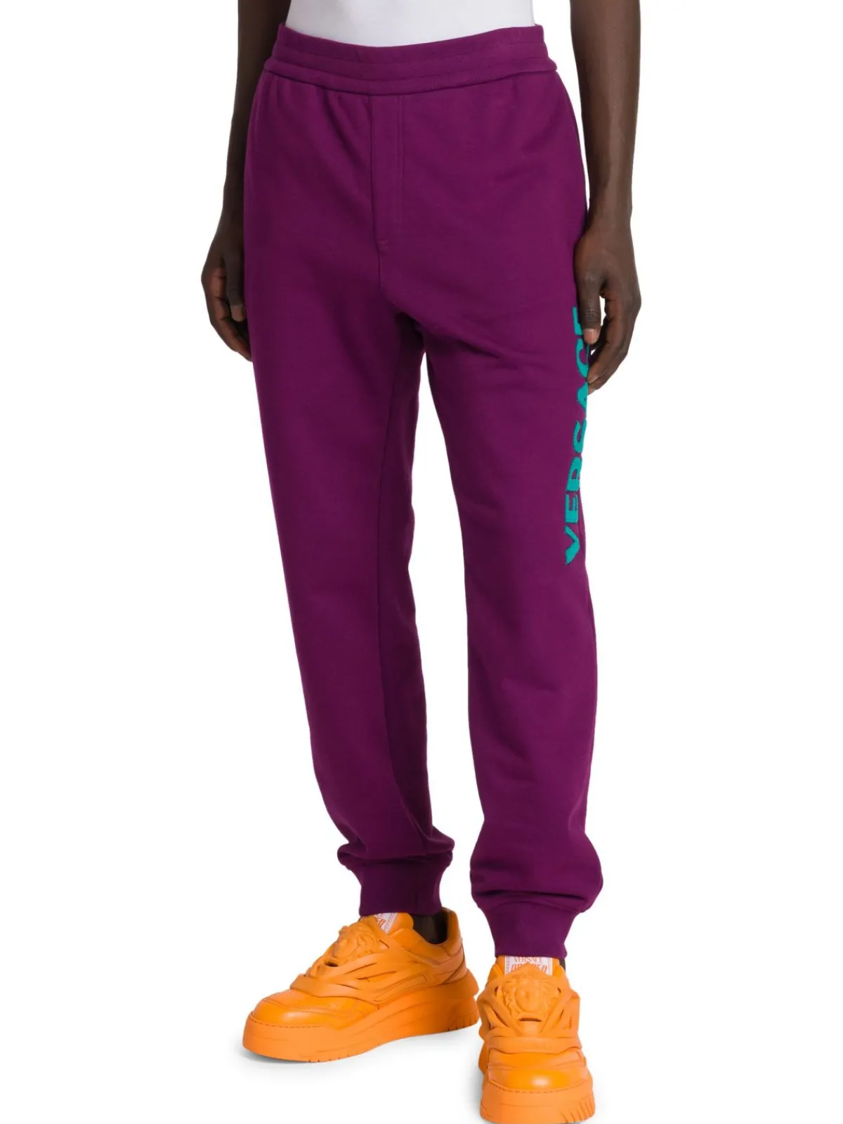 Versace Pants|Logo Fleece Sweatpants Purple