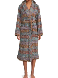 Missoni Loungewear, Sleepwear & Robes|Logo Hooded Robe Grey Multi