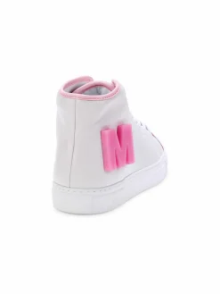 Moschino Couture! Logo Leather High Top Sneakers