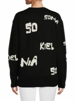 Women Sonia Rykiel Logo Merino Wool Blend Sweater