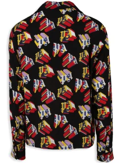 Palm Angels Loungewear, Sleepwear & Robes|Logo Pajama Shirt Black Red