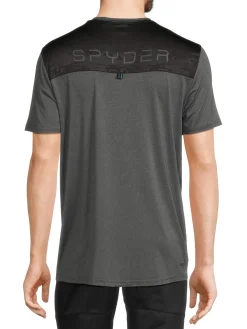 Spyder Activewear|Logo Performance T Shirt Burnt Charcoal